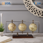 Triple Vertical Silver Globe Stand