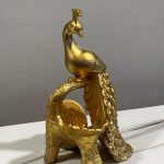 Peacock Figurine Wine Holder